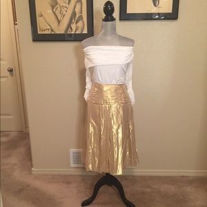 WD•NY Gold Lamé Car Wash Skirt